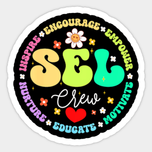 Groovy Social Emotional Learning Teacher SEL Crew Teacher Sticker